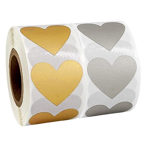 Gogogmee 2Rollen Herz Rubbelaufkleber Roségold Selbstklebende DIY Etiketten für Valentinstag und Hochzeiten pro Einfach Abziehen und Aufkleben von Gogogmee