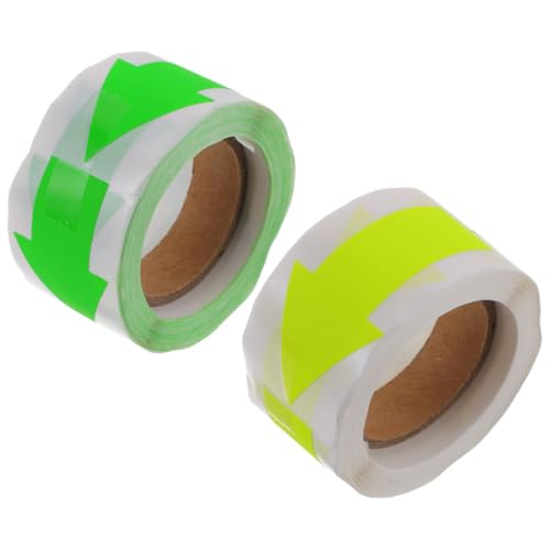 Gogogmee 2Rollen Selbstklebende Pfeilaufkleber Farbige Etiketten für Geschenkverpackungen Umschläge und Dekoration Aufkleber pro Fluoreszierendem von Gogogmee