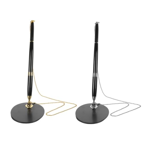 Gogogmee 2Sätze Kugelschreiber mit Kette und Standfuß Teilig Schwarz Ergonomisch für Büro Elegante Schreibutensilien für Professionelle Anwendungen von Gogogmee