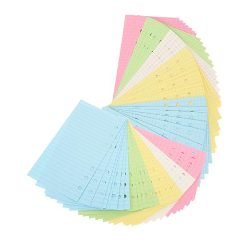 Gogogmee 2Sätze Nachfüllpapier für Ringbuch Kariert Liniert Abnehmbare Innenseiten für Notizbuch Langlebig und Farbenfroh für Schule und Büro von Gogogmee