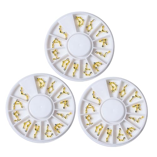 Gogogmee 3 Boxen Zodiac Nagel Charms mit Strass Boxen für Kreative Nageldesigns und Handyhüllen Dekoration für DIY Projekte und Valentinstag von Gogogmee