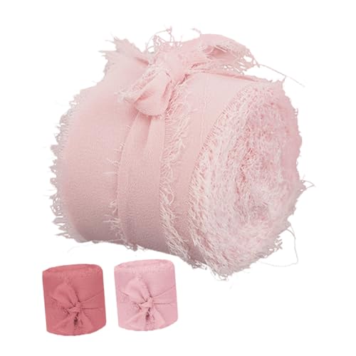 Gogogmee 3 Rollen Fransen-chiffonband Breit Lang Boho Geschenkband für Hochzeitseinladungen Blumensträuße Shower DIY Dekoration Rosa Gogogmee 3 Rollen Fransen-chiffonband Breit Lang Boho Geschenkband für Hochzeitseinladungen Blumensträuße Shower DIY Dekoration Rosa von Gogogmee