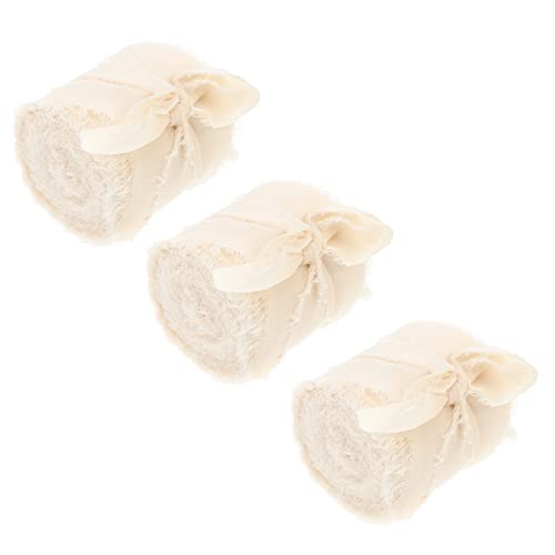 Gogogmee 3 Rollen Fransenkante Satinband für Hochzeitssträuße Breit Vielseitig Einsetzbar für Geschenkverpackungen Diy Dekorationen und Partys von Gogogmee