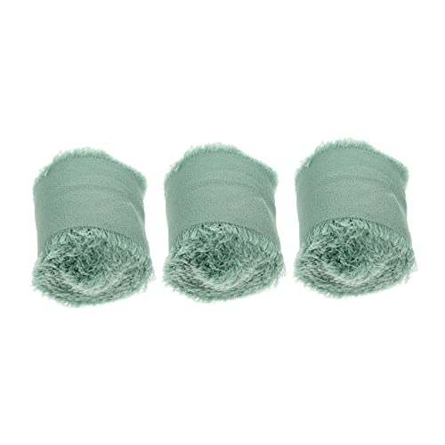 Gogogmee 3 Rollen Handgemachtes Fransenband Ausgefranstes Seidenband für Hochzeitssträuße Geschenkverpackung und Diy Dekoration Yards von Gogogmee
