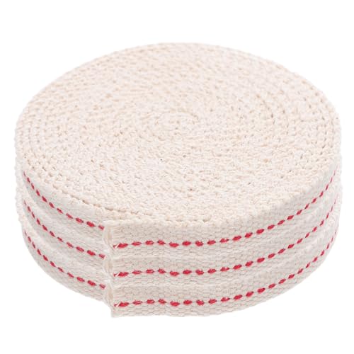 Gogogmee 3 Rollen Öllampendochte Baumwolle Flach mit Roter Ziernaht Breit Lang Ersatzdochte für Paraffinlampen Innenbeleuchtung Vintage-Laternen Gogogmee 3 Rollen Öllampendochte Baumwolle Flach mit Roter Ziernaht Breit Lang Ersatzdochte für Paraffinlampen Innenbeleuchtung Vintage-Laternen von Gogogmee