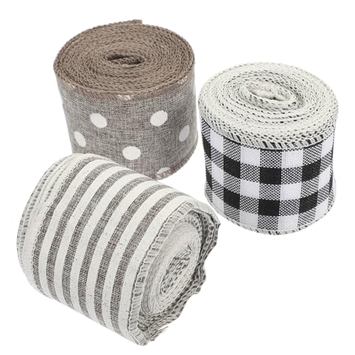 Gogogmee 3 Rollen Weihnachtliches Geschenkband Breit Lang Dekoratives Juteband mit Klassischem Muster Vielseitig für Geschenkverpackung Bastelarbeiten Weihnachtsbaum und Partydekoration Gogogmee 3 Rollen Weihnachtliches Geschenkband Breit Lang Dekoratives Juteband mit Klassischem Muster Vielseitig für Geschenkverpackung Bastelarbeiten Weihnachtsbaum und Partydekoration von Gogogmee