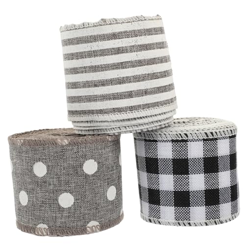 Gogogmee 3 Rollen Weihnachtliches Geschenkband Juteband DIY Dekoband für Weihnachtsbaum Geschenkverpackung und Basteln Farbige Schleifenbänder Gestreift Gefleckt Gogogmee 3 Rollen Weihnachtliches Geschenkband Juteband DIY Dekoband für Weihnachtsbaum Geschenkverpackung und Basteln Farbige Schleifenbänder Gestreift Gefleckt von Gogogmee