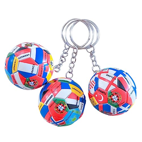 Gogogmee 3 Stück Fußball Schlüsselanhänger Mini Sport Fußballparty bevorzugt Fußball-Partytaschen Schlüsselbund Zubehör Geburtstagsfeier Einladung Junge PVC von Gogogmee