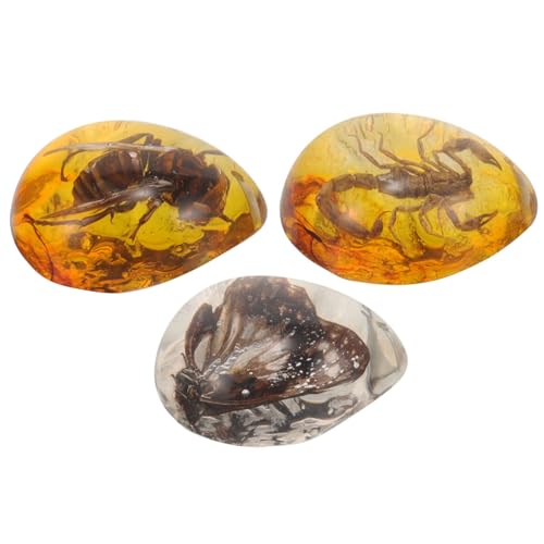 Gogogmee 3 Stück Insektenanhänger aus Echtes Insekten Bernstein für DIY Schmuck Schmetterling und Biene für Heimdekoration und von Gogogmee