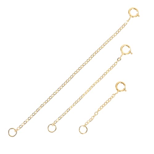 Gogogmee 3 Stück Kettenverlängerung Goldbeschichtet Einstellbare Verlängerungsketten für Halsketten Armbänder Schmuckzubehör DIY Gogogmee 3 Stück Kettenverlängerung Goldbeschichtet Einstellbare Verlängerungsketten für Halsketten Armbänder Schmuckzubehör DIY von Gogogmee