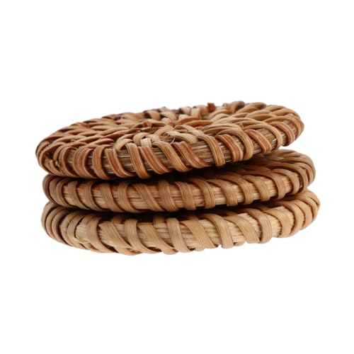 Gogogmee 3 Stück Runde Rattan DIY Schmuckanhänger Natürliche Bast-charms für Kreative Halsketten Armbänder Ohrring-bastelprojekte Vielseitige DIY Schmuckzubehör von Gogogmee