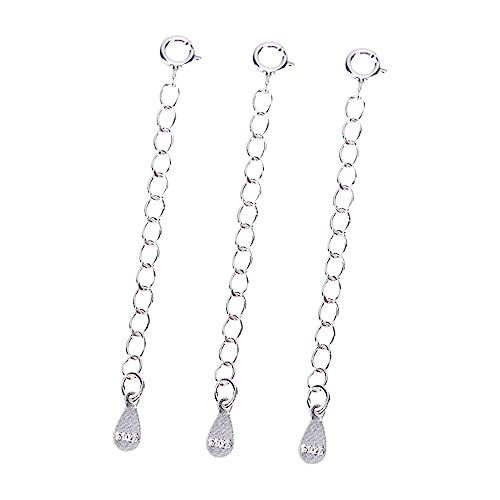 Gogogmee 3 Stück Silber Kettenverlängerung Verstellbare Kette für Armbänder Schmuck DIY Zubehör mit Wasserfallanhänger und Federverschluss Gogogmee 3 Stück Silber Kettenverlängerung Verstellbare Kette für Armbänder Schmuck DIY Zubehör mit Wasserfallanhänger und Federverschluss von Gogogmee