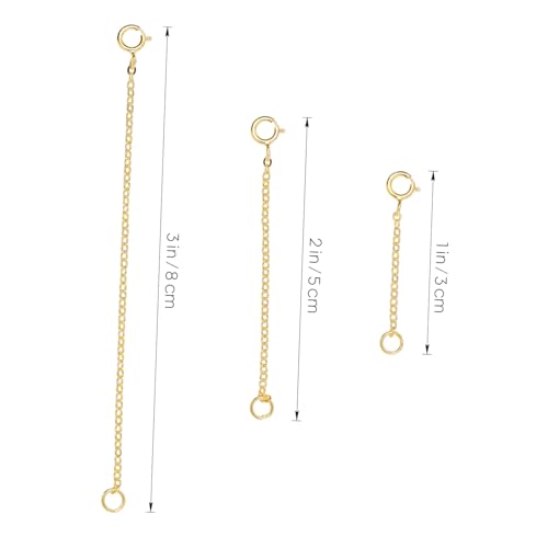 Gogogmee 3 Stück Sterling Silber Verlängerungskette Teiliges Goldbeschichtet Verstellbare DIY Schmuckzubehör für Halskette Armband Gogogmee 3 Stück Sterling Silber Verlängerungskette Teiliges Goldbeschichtet Verstellbare DIY Schmuckzubehör für Halskette Armband von Gogogmee