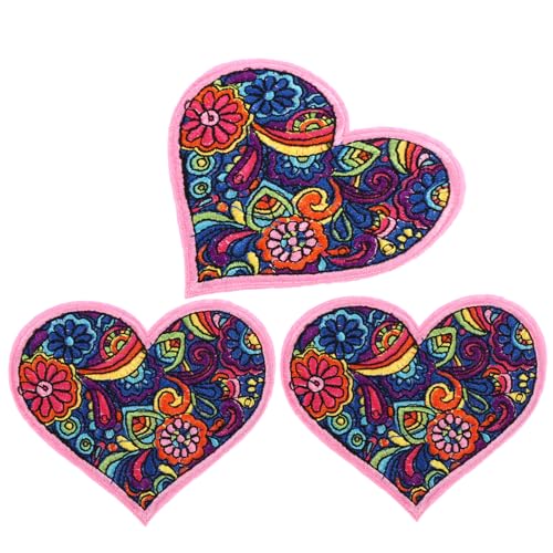 Gogogmee 3 Stück Teiliges Herz Patch für Kleidung Kreative Applikations Patches zur Dekoration von Shirts Hosen und Jacken zum Aufbügeln und Verstärken von Textilien von Gogogmee