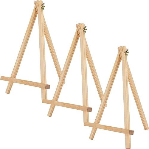Gogogmee 3 Stück Teiliges Holz Staffelei für Tischdisplay Stabiler Malständer für Künstler Erwachsene und Schüler zum Ausstellen von Kunstwerken und Zeichnungen von Gogogmee