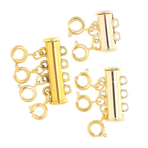 Gogogmee 3 Stück Teiliges Magnetverschluss für Schmuckverbindungen Diy Schmuckzubehör Goldene Mehrreihige Kettenverriegelung für Einfaches Entwirren und Sicheren Halt von Gogogmee