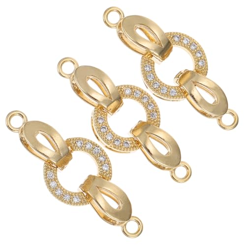 Gogogmee 3 Stück Vergoldeter Zirkonia Armbandverschluss Schmuckverbinder DIY Anhänger Verschluss Haken für Handgemachten Schmuck und Ketten Zubehör von Gogogmee