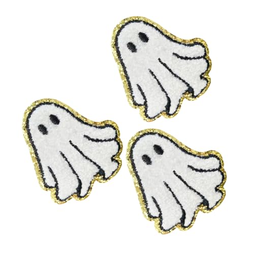 Gogogmee 3 Stück Weiße Halloween Bügelpatches mit Besticktem Applikationsdesign Hitzeaktivierter Kleber Waschbare Stoffflicken für Kleidung Jeans Hüte und DIY Nähzubehör Gogogmee 3 Stück Weiße Halloween Bügelpatches mit Besticktem Applikationsdesign Hitzeaktivierter Kleber Waschbare Stoffflicken für Kleidung Jeans Hüte und DIY Nähzubehör von Gogogmee