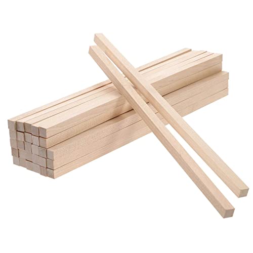 Gogogmee 30 Stück Quadratische Holzstäbe Lange Unbehandelte Holzleisten zum Basteln Stabile Glatte Holzstäbe für DIY Handwerk Modellbau und Kreative Projekte von Gogogmee
