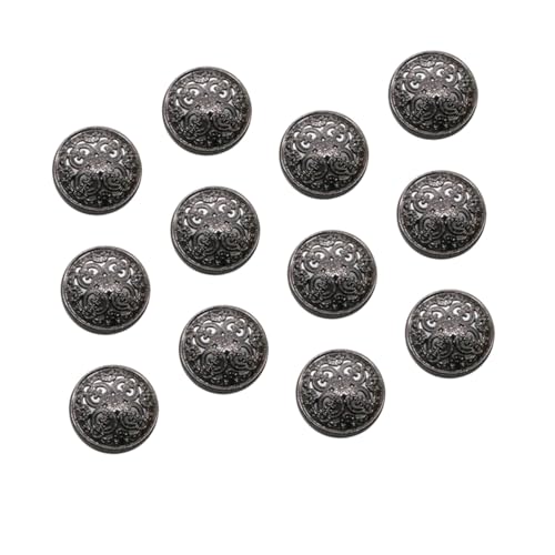 Gogogmee 30 Stück Schwarze Hohlgearbeitete Metallknöpfe Langlebige Vintage Knöpfe zum Annähen für Mäntel Jacken Pullover und DIY Bekleidungsdekoration von Gogogmee