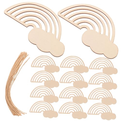 Gogogmee 30 Stück Teiliges Holz Diy mit Unbemalten Robusten Regenbogen Holzscheiben Glatte Oberfläche Sichere Bastel Holzchips für Kreative Dekoration Natürliche Holzfiguren zum Bemalen von Gogogmee