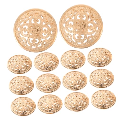 Gogogmee 30 Stück Teiliges Metallknöpfe für Blazer und Mäntel Hohlgeprägte Vintage Knöpfe in Hellgold Robuste Nähtasten für DIY Bekleidung und Dekoration von Gogogmee