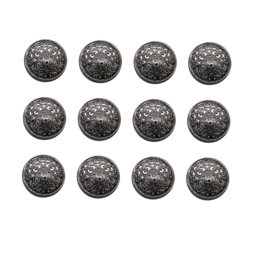 Gogogmee 30 Stück Teiliges Metallknöpfe mit Hohlraumdesign Robuste Schwarze Mantelknöpfe Modische Nähverschlüsse für Jacken DIY Bekleidungsdekor Langlebig und Rostfrei von Gogogmee
