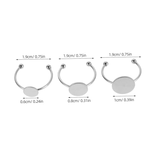Gogogmee 30 Stück Teiliges Ringrohling Edelstahl Verstellbare Ringbasis für Schmuckherstellung Flache Runde Cabochon fassung Vielseitig für DIY Ringe Anhänger und Bastelprojekte von Gogogmee