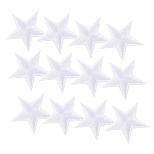 Gogogmee 30 Stück Teiliges Weiße Stern Aufbügelflicken mit Glitzerrand Bestickte Bügelflicken zum Aufbügeln und Annähen Dekorative Stoffapplikationen für Kleidung Rucksäcke Hüte und DIY von Gogogmee