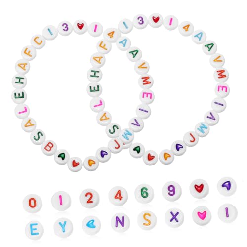 Gogogmee 300 Stück Acrylperlen Flache und Zahlenperlen für Diy Schmuckherstellung Bastelmaterialien für Armbänder und Projekte Gogogmee 300 Stück Acrylperlen Flache und Zahlenperlen für Diy Schmuckherstellung Bastelmaterialien für Armbänder und Projekte von Gogogmee