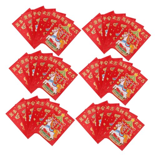 Gogogmee 300 Stück Chinesische Li Xi Umschläge Jahr Des Pferdes Rote Umschläge für Neujahr Frühlingfest Hochzeit Geburtstagsfeier Robustes Material Festliche von Gogogmee