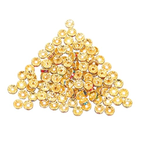 Gogogmee 300 Stück Goldene Strass Spacer Perlen für Schmuckherstellung Funkelnde Kristall Rondelle Charms Dekorative Zwischenperlen für DIY Armbänder und Halsketten Gogogmee 300 Stück Goldene Strass Spacer Perlen für Schmuckherstellung Funkelnde Kristall Rondelle Charms Dekorative Zwischenperlen für DIY Armbänder und Halsketten von Gogogmee