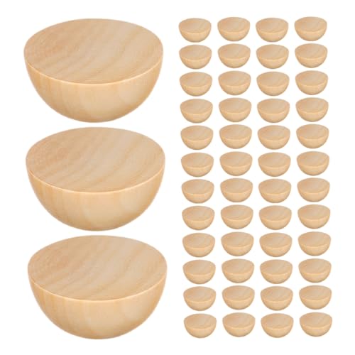 Gogogmee 300 Stück Halbkreis Holzperlen Holzkugeln zum Bemalen für DIY Bastelprojekte Erwachsene Wohn und Schuldekoration von Gogogmee