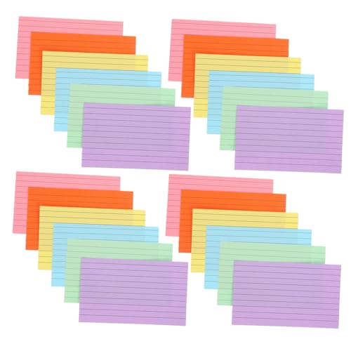 Gogogmee 300 Stück Teiliges Buntes Indexkarten Liniert Doppelseitig Bedruckt Farblich Sortiert Orange Hellgrün Hellblau für Schule Büro Lernen und Spiele von Gogogmee