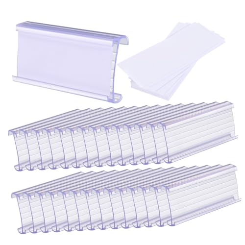 Gogogmee 30Sätze Drahtregal Etikettenhalter Transparent mit Papier Einsätzen Einfaches Etikettenwechseln für Regale für Einzelhandel und Organisation Gogogmee 30Sätze Drahtregal Etikettenhalter Transparent mit Papier Einsätzen Einfaches Etikettenwechseln für Regale für Einzelhandel und Organisation von Gogogmee