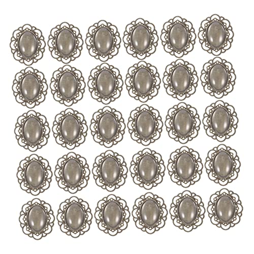 Gogogmee 30Stücke DIY Broschen Basis Kit mit Glasdome Antik Kupferfarbene Lünette für Bastelprojekte für Personalisierte und Schmuckgestaltung von Gogogmee