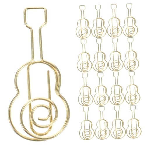 Gogogmee 30Stücke Gitarren Büroklammern aus Metall Lustige Lesezeichenklammern Gold für Musikfans Buchorganisatoren und Seitenmarkierungen Kreatives Design für Büro und Zuhause von Gogogmee