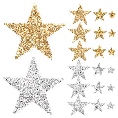 Gogogmee 30Stücke Stern Glitter Patches Aufnäher Polyester für DIY Kleidung zum Dekorieren und Reparieren von Shirts Hosen Taschen und Mehr von Gogogmee