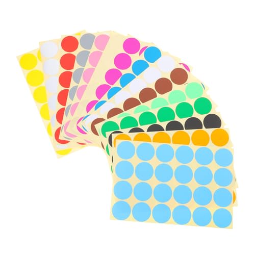 Gogogmee 32 Blatt Farbige Punktaufkleber, Runde Farbcodierungsetiketten, Entfernbare Klebrige Kreispunktemarker Für Büro Und Klassenzimmer, 32 Mm von Gogogmee
