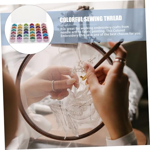 Gogogmee 36 Rollen Metallic Embroidery Floss Farben Verschleißfeste Nähfäden für DIY Kreuzstich und Sticken Home Sewing Thread für Erwachsene und Anfänger von Gogogmee
