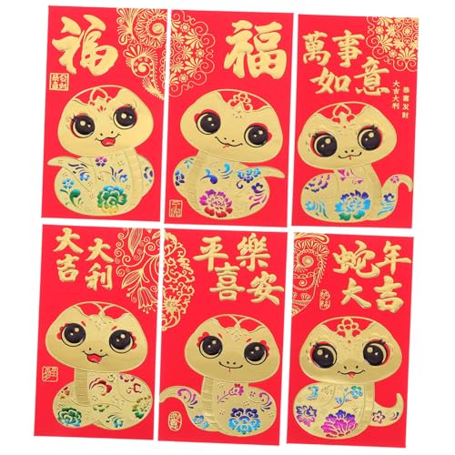 Gogogmee 36 Stück Teiliges Lunar Year Rote Umschläge Schlangenjahr Traditionelle Frühlingsfest Geldtaschen Robustes Papier Lebendige Farbe Chinesische Neujahrsdekoration von Gogogmee