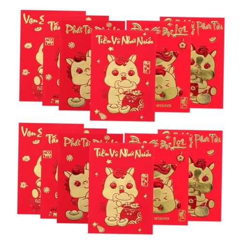 Gogogmee 360 Stück Frühlingsfest Rote Umschläge Jahr Des Pferdes Kreative Lunar Year Envelopes Vietnamesisch Stil Reißfeste Geldumschläge für Internationale Festliche Anlässe von Gogogmee