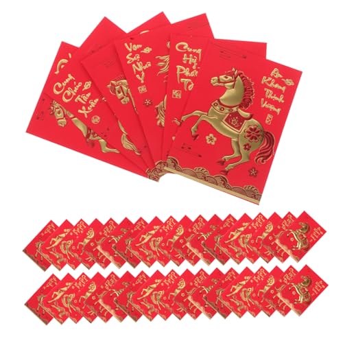 Gogogmee 360 Stück Kreative Rote Umschläge Für Das Jahr Des Pferdes Roter Umschlag Des Neuen Jahres Neujahr Hong Bao Neujahrspakete Mondpakete Sternzeichen Rotes Paket 2026 Hong Bao Papier von Gogogmee
