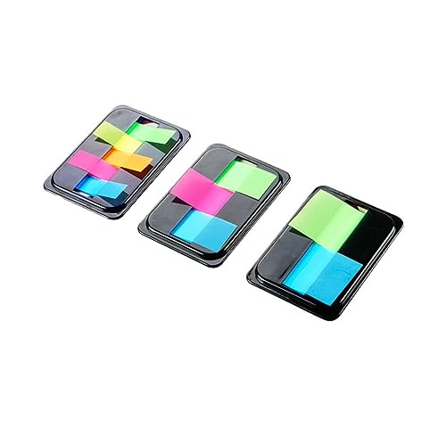 Gogogmee 3Packungen Pack Neon Klebestreifen Farbige Seitenmarkierungen für Notizen Lesezeichen und Organisation Praktische Haftnotizen Leicht Beschreibbar und Transportabel von Gogogmee