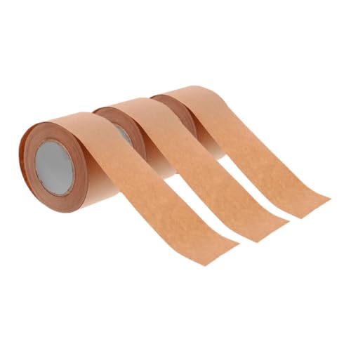 Gogogmee 3Rollen Hochleistungs Packband aus Kraftpapier Selbstklebendes Beschreibbares Klebeband für Vielseitige Anwendungen Abdichten und Fixieren von Gogogmee