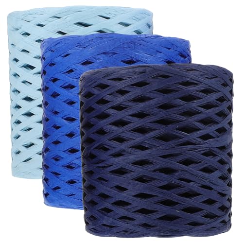 Gogogmee 3Rollen Raffiaband Dekoratives Papierband für Geschenkverpackungen DIY Projekte Blumenstrauß Dekoration Naturbast von Gogogmee