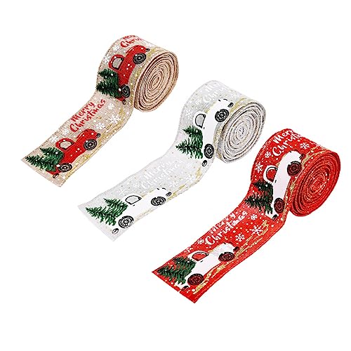 Gogogmee 3Rollen Weihnachtsmotiv Band Dekoratives Geschenkband für DIY für Hochzeiten Partys und Kreative Bastelprojekte von Gogogmee