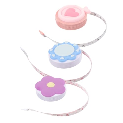Gogogmee 3Stücke Mini Maßband Teiliges Einziehbares Maßband für Körpermessungen Süßes Design für Näharbeiten Körperumfangsmessung Tragbar und Leicht von Gogogmee