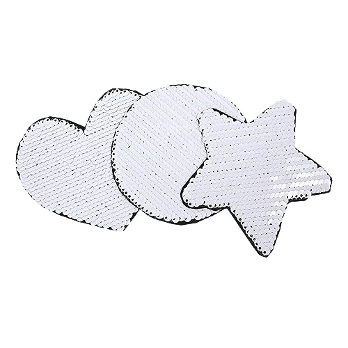 Gogogmee 3Stücke Teiliges Pailletten Patches für DIY Kleidung Reparatur Glitzer Aufnäher Herz Stern und Langlebig Bügelbar für Jeans Taschen und Mehr von Gogogmee