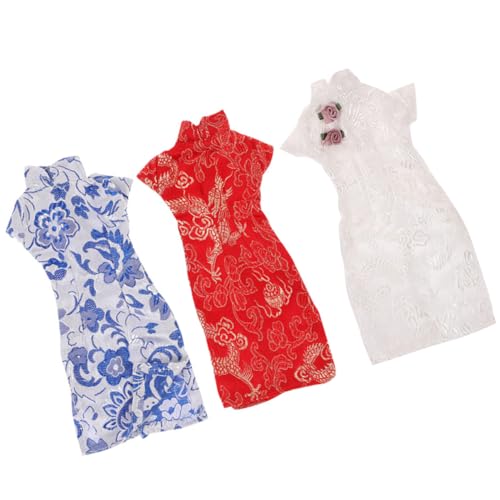 Gogogmee 3Stücke Teiliges Puppen Cheongsam Chinesische Stilvolle Kleidung für Puppen Waschbar und Wiederverwendbar Puppenzubehör für Kreative Spielideen von Gogogmee